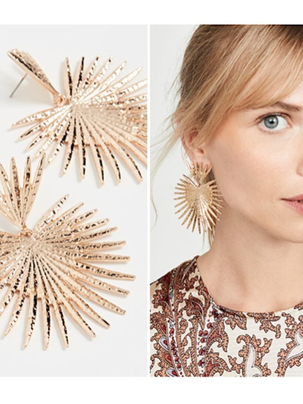 NEW Anthropologie Shashi Throne Gold Sunburst Earrings